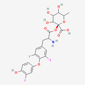 (2R)-2-[2-amino-3-[4-(4-hydroxy-3-iodophenoxy)-3,5-diiodophenyl]propanoyl]oxy-3,4,5-trihydroxy-6-methyloxane-2-carboxylic acid