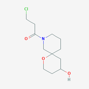 molecular formula C12H20ClNO3 B1477991 3-Chloro-1-(4-hydroxy-1-oxa-8-azaspiro[5.5]undecan-8-yl)propan-1-one CAS No. 2097946-57-9
