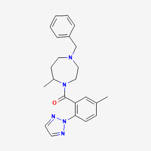 molecular formula C23H27N5O B14779948 (S)-(4-Benzyl-7-methyl-1,4-diazepan-1-yl)(5-methyl-2-(2H-1,2,3-triazol-2-yl)phenyl)methanone 