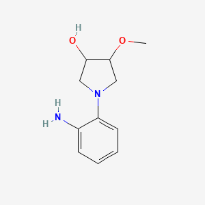 molecular formula C11H16N2O2 B1477995 1-(2-氨基苯基)-4-甲氧基吡咯烷-3-醇 CAS No. 2097985-26-5