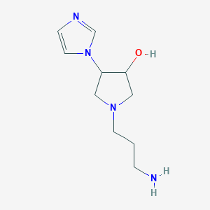 molecular formula C10H18N4O B1477999 1-(3-aminopropyl)-4-(1H-imidazol-1-yl)pyrrolidin-3-ol CAS No. 2098132-71-7