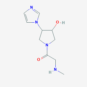 molecular formula C10H16N4O2 B1478000 1-(3-hydroxy-4-(1H-imidazol-1-yl)pyrrolidin-1-yl)-2-(methylamino)ethan-1-one CAS No. 2098075-72-8