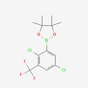 molecular formula C13H14BCl2F3O2 B14780050 2-(2,5-Dichloro-3-(trifluoromethyl)phenyl)-4,4,5,5-tetramethyl-1,3,2-dioxaborolane 