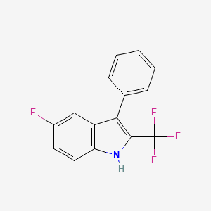 molecular formula C15H9F4N B14780088 5-Fluoro-3-phenyl-2-(trifluoromethyl)-1H-indole 