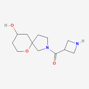 molecular formula C12H20N2O3 B1478012 氮杂环丁-3-基(9-羟基-6-氧杂-2-氮杂螺[4.5]癸-2-基)甲酮 CAS No. 2097946-42-2