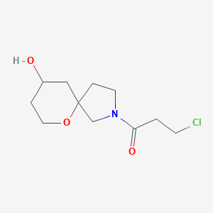molecular formula C11H18ClNO3 B1478014 3-氯-1-（9-羟基-6-氧杂-2-氮杂螺[4.5]癸-2-基）丙-1-酮 CAS No. 2097944-56-2