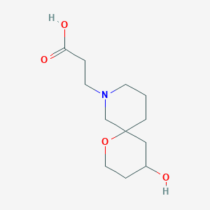 molecular formula C12H21NO4 B1478016 3-(4-Hydroxy-1-oxa-8-azaspiro[5.5]undecan-8-yl)propanoic acid CAS No. 2097946-50-2