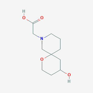 molecular formula C11H19NO4 B1478022 2-(4-Hydroxy-1-oxa-8-azaspiro[5.5]undecan-8-yl)acetic acid CAS No. 2097945-07-6