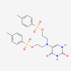 molecular formula C22H25N3O8S2 B14780233 [(2,4-Dioxo-1,2,3,4-tetrahydropyrimidin-5-yl)imino]diethane-2,1-diyl bis(4-methylbenzenesulfonate) CAS No. 16869-87-7