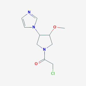 molecular formula C10H14ClN3O2 B1478028 1-(3-(1H-imidazol-1-yl)-4-methoxypyrrolidin-1-yl)-2-chloroethan-1-one CAS No. 2097956-84-6