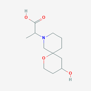 molecular formula C12H21NO4 B1478029 2-(4-Hydroxy-1-oxa-8-azaspiro[5.5]undecan-8-yl)propanoic acid CAS No. 2097946-35-3