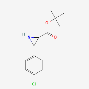 molecular formula C13H16ClNO2 B14780338 Tert-butyl (2S,3S)-3-(4-chlorophenyl)aziridine-2-carboxylate 