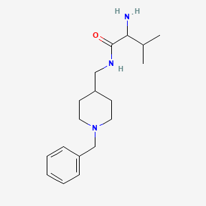 molecular formula C18H29N3O B14780367 2-amino-N-[(1-benzylpiperidin-4-yl)methyl]-3-methylbutanamide 