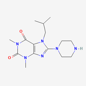 molecular formula C15H24N6O2 B14780410 7-Isobutyl-1,3-dimethyl-8-(piperazin-1-yl)-1H-purine-2,6(3H,7H)-dione 