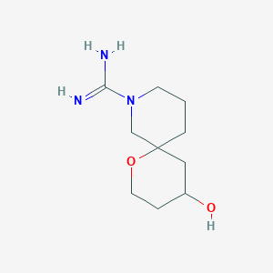 molecular formula C10H19N3O2 B1478044 4-Hydroxy-1-oxa-8-azaspiro[5.5]undecane-8-carboximidamide CAS No. 2097951-00-1