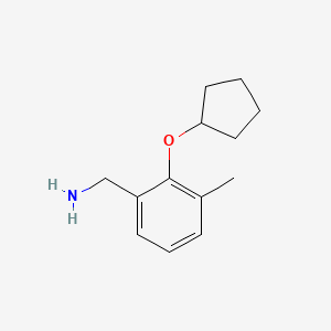 molecular formula C13H19NO B14780520 (2-(Cyclopentyloxy)-3-methylphenyl)methanamine 