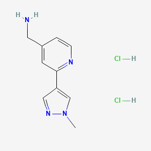 molecular formula C10H14Cl2N4 B1478053 [2-(1-甲基-1H-吡唑-4-基)吡啶-4-基]甲胺二盐酸盐 CAS No. 1949836-82-1