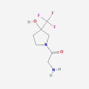 molecular formula C7H11F3N2O2 B1478054 2-氨基-1-(3-羟基-3-(三氟甲基)吡咯烷-1-基)乙烷-1-酮 CAS No. 1862729-09-6