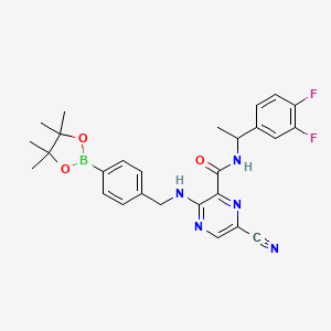 6-cyano-N-[1-(3,4-difluorophenyl)ethyl]-3-[[4-(4,4,5,5-tetramethyl-1,3,2-dioxaborolan-2-yl)phenyl]methylamino]pyrazine-2-carboxamide