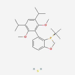 molecular formula C25H37O3PS B14780586 (S)-3-(tert-Butyl)-4-(3,5-diisopropyl-2,6-dimethoxyphenyl)-2,3-dihydrobenzo[d][1,3]oxaphosphole 