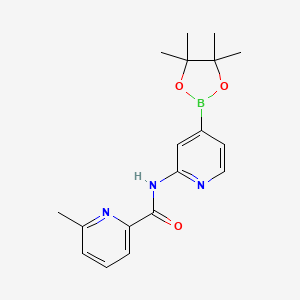 molecular formula C18H22BN3O3 B14780590 6-methyl-N-[4-(4,4,5,5-tetramethyl-1,3,2-dioxaborolan-2-yl)pyridin-2-yl]pyridine-2-carboxamide 