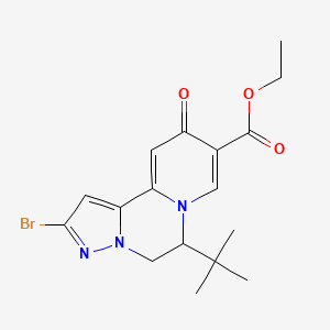 ethyl (8R)-4-bromo-8-tert-butyl-12-oxo-5,6,9-triazatricyclo[7.4.0.0(2),]trideca-1(13),2,4,10-tetraene-11-carboxylate