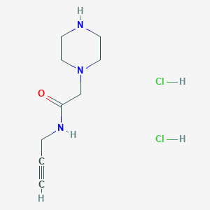 molecular formula C9H16ClN3O B1478061 2-(piperazin-1-yl)-N-(prop-2-yn-1-yl)acetamide dihydrochloride CAS No. 1803582-89-9