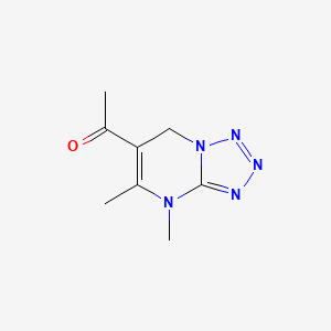 molecular formula C8H11N5O B1478062 1-{4,5-二甲基-4H,7H-[1,2,3,4]四唑并[1,5-a]嘧啶-6-基}乙انون CAS No. 1803609-25-7