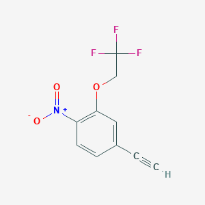 molecular formula C10H6F3NO3 B14780625 4-Ethynyl-1-nitro-2-(2,2,2-trifluoroethoxy)benzene 