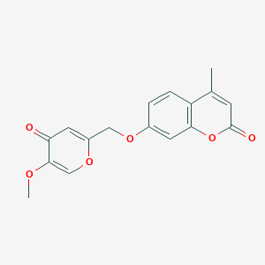 molecular formula C17H14O6 B1478068 7-((5-methoxy-4-oxo-4H-pyran-2-yl)methoxy)-4-methyl-2H-chromen-2-one CAS No. 1949815-76-2