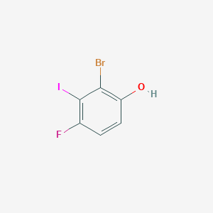 molecular formula C6H3BrFIO B14780739 2-Bromo-4-fluoro-3-iodophenol 