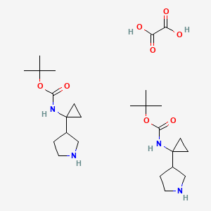 tert-butyl N-[1-[(3R)-pyrrolidin-3-yl]cyclopropyl]carbamate;hemi(oxalic acid)