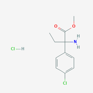 molecular formula C11H15Cl2NO2 B1478081 Methyl 2-amino-2-(4-chlorophenyl)butanoate hydrochloride CAS No. 1803585-67-2