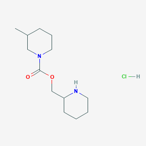 molecular formula C13H25ClN2O2 B1478084 Piperidin-2-ylmethyl 3-methylpiperidine-1-carboxylate hydrochloride CAS No. 1803588-90-0