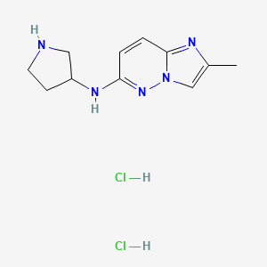 molecular formula C11H17Cl2N5 B1478087 N-{2-methylimidazo[1,2-b]pyridazin-6-yl}pyrrolidin-3-amine dihydrochloride CAS No. 1803599-08-7