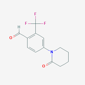 molecular formula C13H12F3NO2 B14780875 4-(2-Oxopiperidin-1-YL)-2-(trifluoromethyl)benzaldehyde 