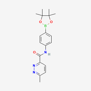 molecular formula C18H22BN3O3 B14780926 6-methyl-N-[4-(4,4,5,5-tetramethyl-1,3,2-dioxaborolan-2-yl)phenyl]pyridazine-3-carboxamide 