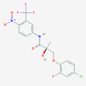 Propanamide, 3-(4-chloro-2-fluorophenoxy)-2-hydroxy-2-methyl-N-[4-nitro-3-(trifluoromethyl)phenyl]-, (2S)-