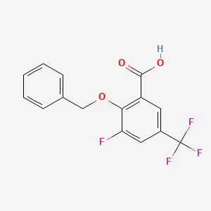 molecular formula C15H10F4O3 B14780960 2-(Benzyloxy)-3-fluoro-5-(trifluoromethyl)benzoic acid 