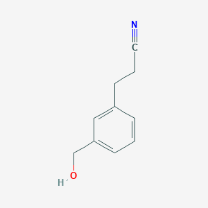 molecular formula C10H11NO B14780964 3-[3-(Hydroxymethyl)phenyl]propanenitrile 