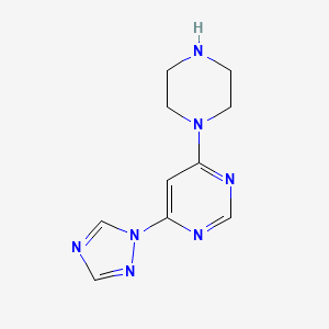 molecular formula C10H13N7 B1478099 4-(哌嗪-1-基)-6-(1H-1,2,4-三唑-1-基)嘧啶 CAS No. 1949815-87-5