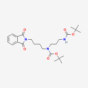 molecular formula C25H37N3O6 B14781006 Carbamic acid, [4-(1,3-dihydro-1,3-dioxo-2H-isoindol-2-yl)butyl][3-[[(1,1-dimethylethoxy)carbonyl]amino]propyl]-, 1,1-dimethylethyl ester 