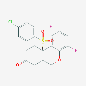 molecular formula C19H15ClF2O4S B14781016 (10aS)-10a-(4-chlorophenyl)sulfonyl-1,4-difluoro-6a,7,9,10-tetrahydro-6H-benzo[c]chromen-8-one 