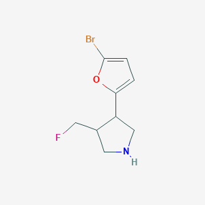 molecular formula C9H11BrFNO B1478103 3-(5-Bromofuran-2-yl)-4-(fluoromethyl)pyrrolidine CAS No. 2097975-77-2