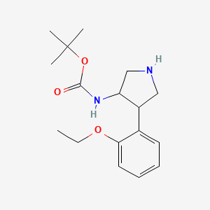 molecular formula C17H26N2O3 B1478104 Tert-butyl (4-(2-ethoxyphenyl)pyrrolidin-3-yl)carbamate CAS No. 2098078-59-0