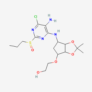 2-[[6-[(5-amino-6-chloro-2-propylsulfinylpyrimidin-4-yl)amino]-2,2-dimethyl-4,5,6,6a-tetrahydro-3aH-cyclopenta[d][1,3]dioxol-4-yl]oxy]ethanol