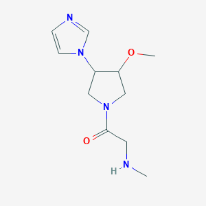 molecular formula C11H18N4O2 B1478114 1-(3-(1H-imidazol-1-yl)-4-methoxypyrrolidin-1-yl)-2-(methylamino)ethan-1-one CAS No. 2098002-58-3