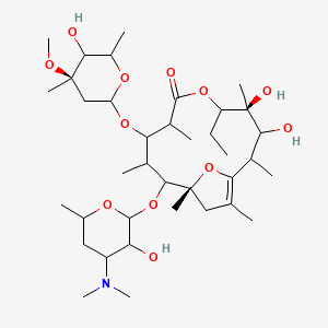 molecular formula C37H65NO12 B14781143 (4S,12R)-11-[4-(dimethylamino)-3-hydroxy-6-methyloxan-2-yl]oxy-5-ethyl-3,4-dihydroxy-9-[(4R)-5-hydroxy-4-methoxy-4,6-dimethyloxan-2-yl]oxy-2,4,8,10,12,14-hexamethyl-6,15-dioxabicyclo[10.2.1]pentadec-1(14)-en-7-one 