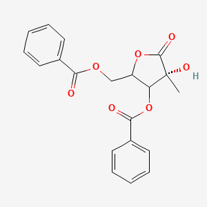 molecular formula C20H18O7 B14781148 [(4R)-3-benzoyloxy-4-hydroxy-4-methyl-5-oxooxolan-2-yl]methyl benzoate 