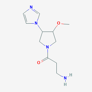 molecular formula C11H18N4O2 B1478115 1-(3-(1H-imidazol-1-yl)-4-methoxypyrrolidin-1-yl)-3-aminopropan-1-one CAS No. 2098044-86-9